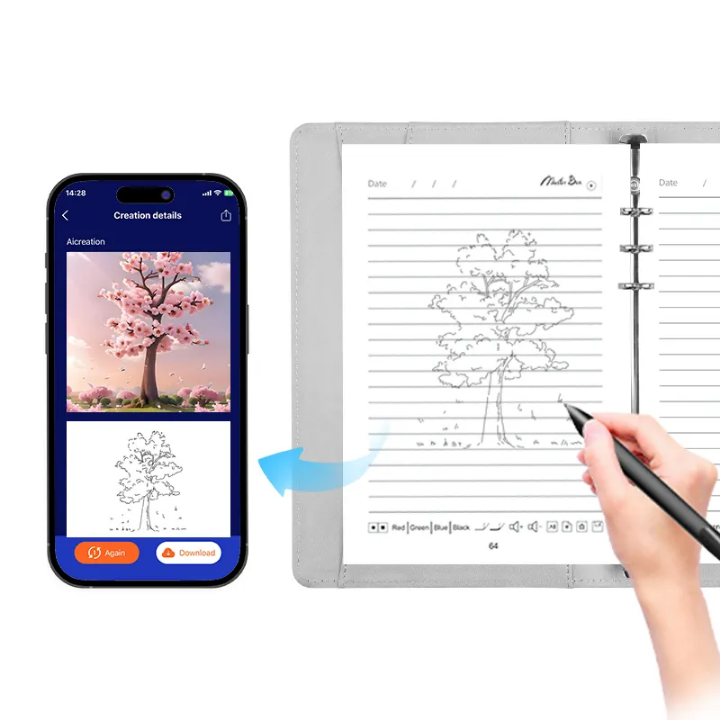 🧠AI smart Note book, Write sync voice recording, App control multifuctional notebook