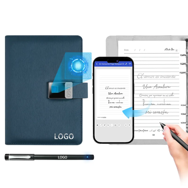 🧠AI Smart Notebook Write sync App support fingerprint lock multifuctional notebook