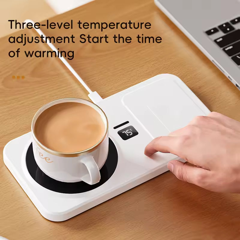 2-in-1 Coffee Mug Warmer & Wireless Charger | Multi-Functional Heating Coaster(professional Gift)