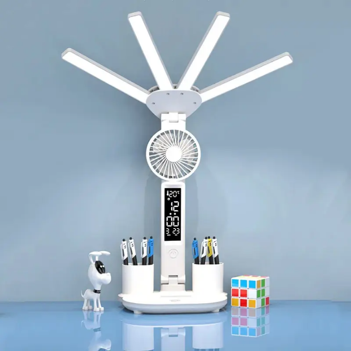 💡 Modern 4-Head LED Desk Lamp – Adjustable, Dimmable & Multi-Functional