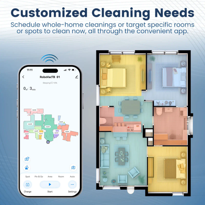 🤖 AIRROBO 5500Pa Robot Vacuum Cleaner – Smart Deep Cleaning for Every Surface