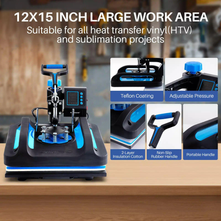 🔥 8-in-1 Multifunctional Heat Press Machine – T-Shirts, Mugs, Hats & More