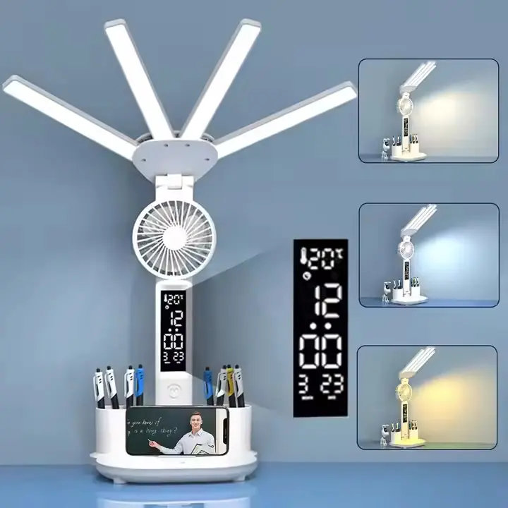 💡 Modern 4-Head LED Desk Lamp – Adjustable, Dimmable & Multi-Functional
