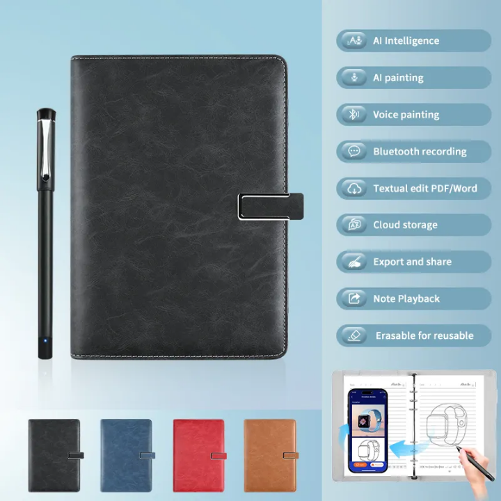 🧠 AI smart Note book, Write sync voice recording, App control multifuctional notebook