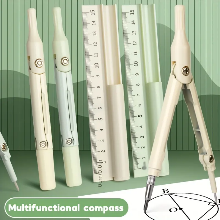📏 3-in-1 Compass Ruler Set – Smart, Durable & Student-Friendly Design