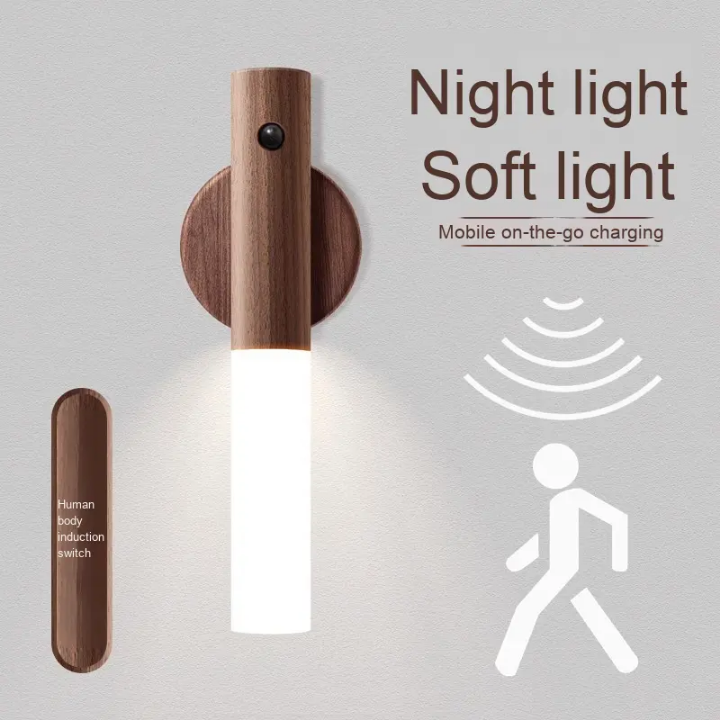 🌙 Wireless Smart Motion Sensor Bed Lamp – USB Rechargeable & Energy Efficient