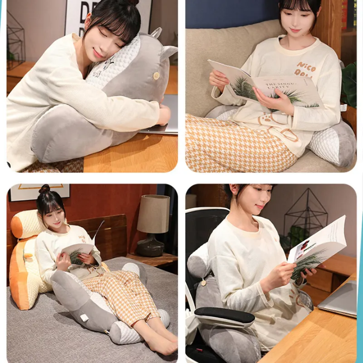 🐾 Lovely Cartoon Bed Lumbar Cushion – Ultimate Backrest Pillow for Comfort & Support