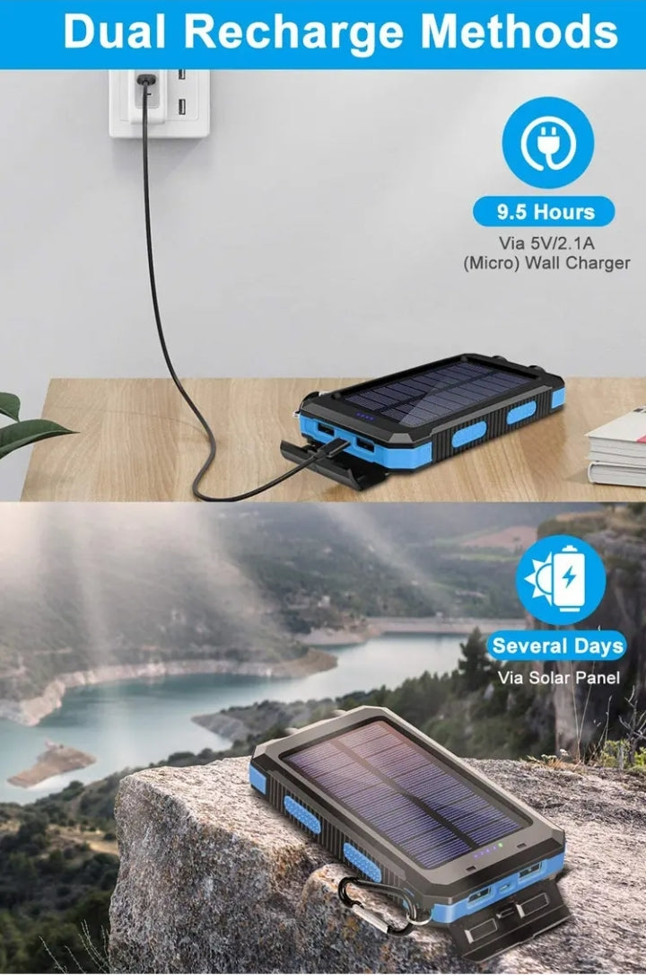 ☀️Portable Solar Power Bank – High Capacity, Outdoor-Ready Power Solution